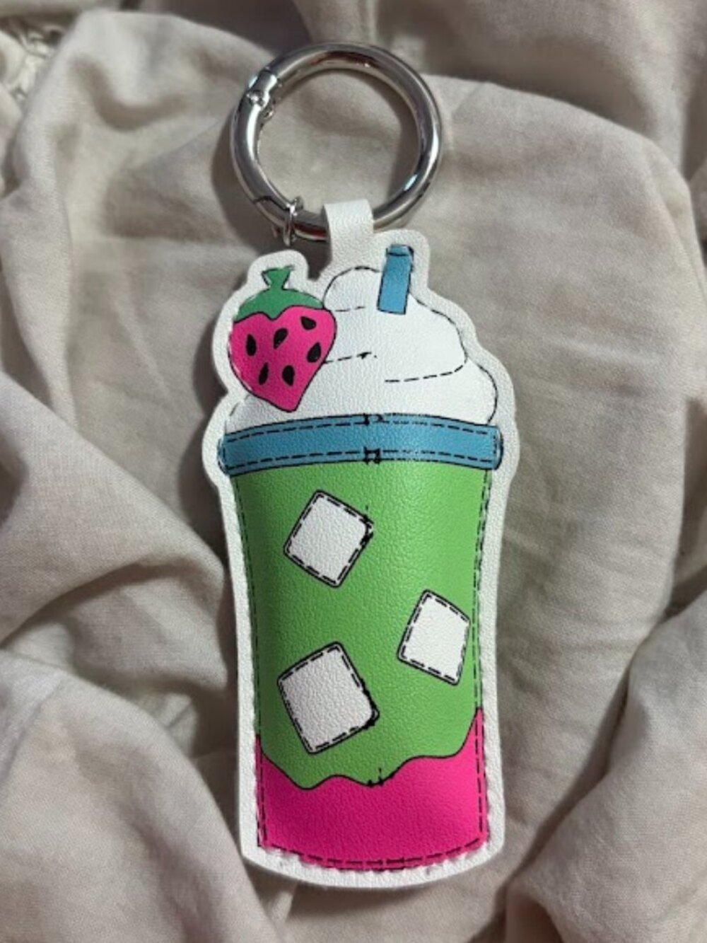Free People Pink Drink & Strawberry Bag Charm 🍓🥤